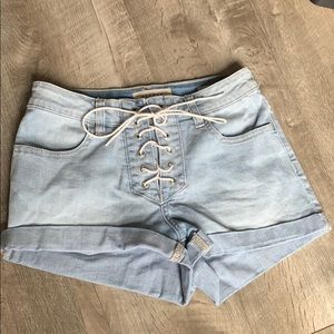 Blue pacsun jeans with lace